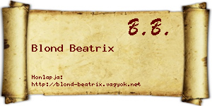 Blond Beatrix névjegykártya